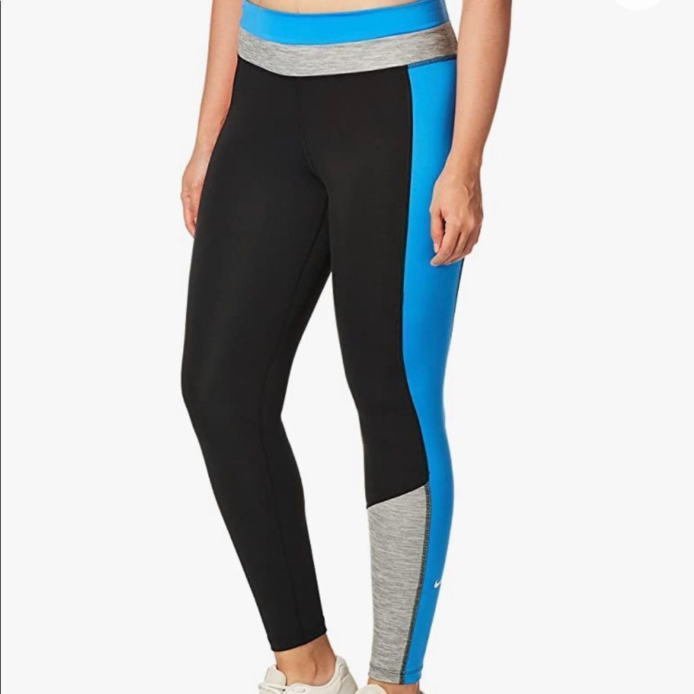 Nike Women's One Mid-Rise 7/8 Color-Block Leggings medium m5